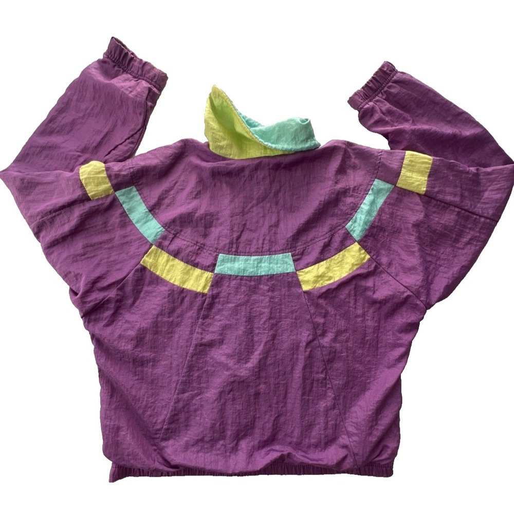 Sergio Tacchini Tracksuit Womens 8 VTG Purple Yellow Blue Y2K 90s Set Retro RARE - Picture 8 of 16